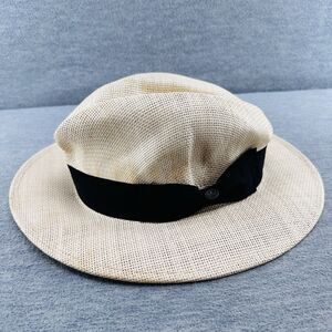 EPOCH -  Paper Straw Cream L/XL Black Crown Band Fedora Hat